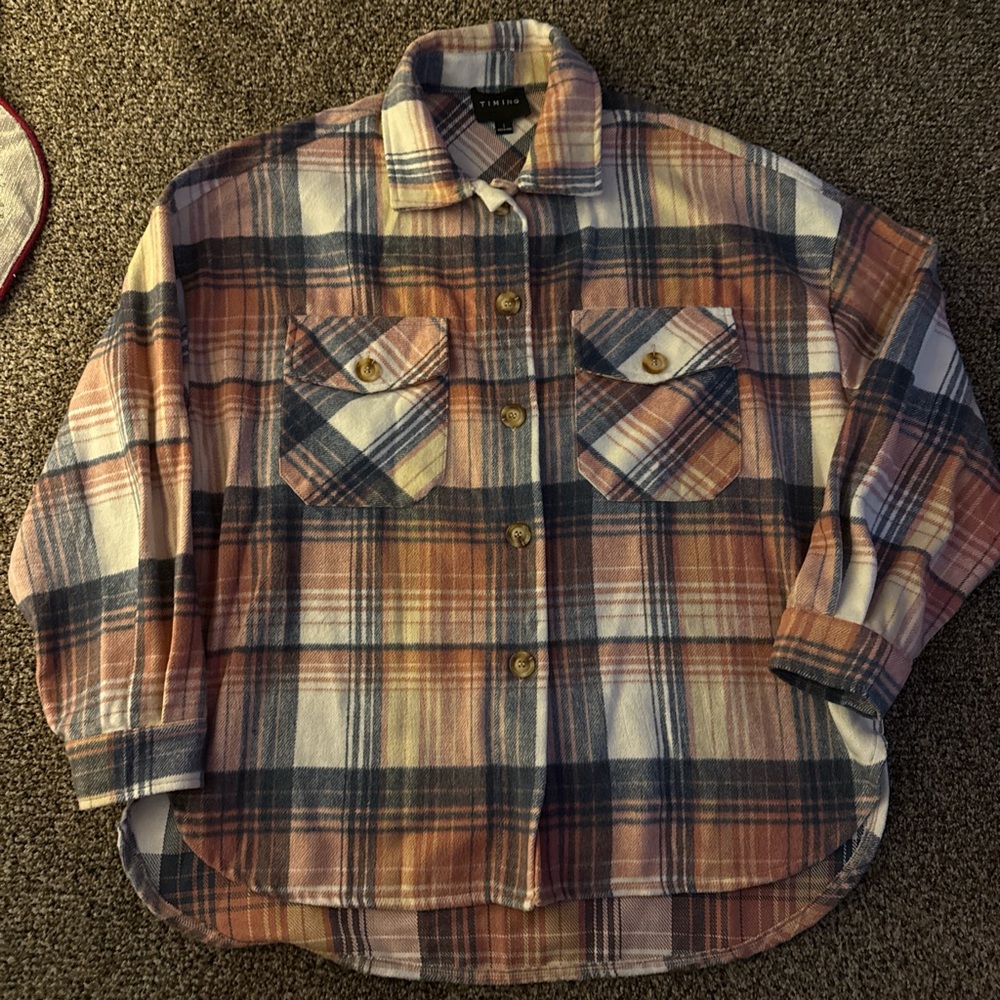 Plaid Button-Up Jacket - image 1